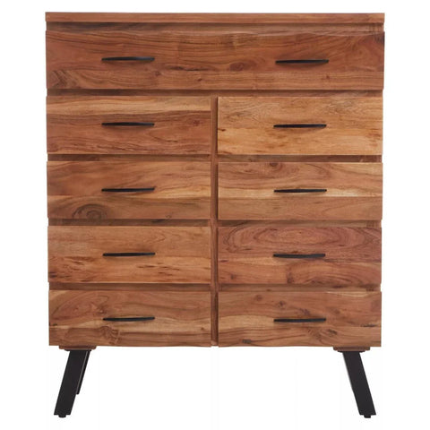 Industrial Wood 9-Drawer Chest