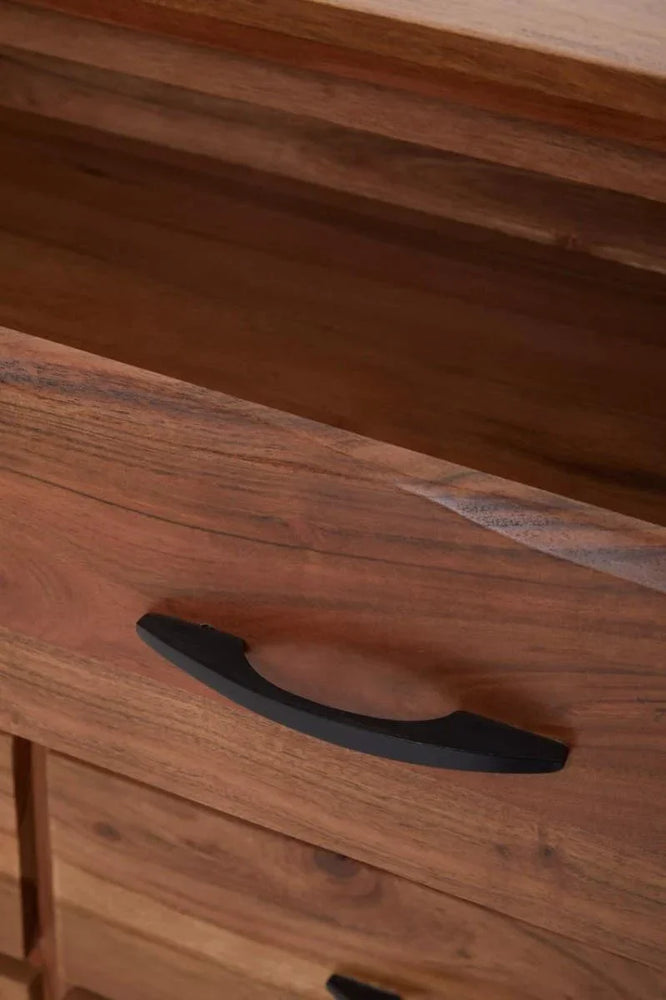 Industrial Wood 9-Drawer Chest