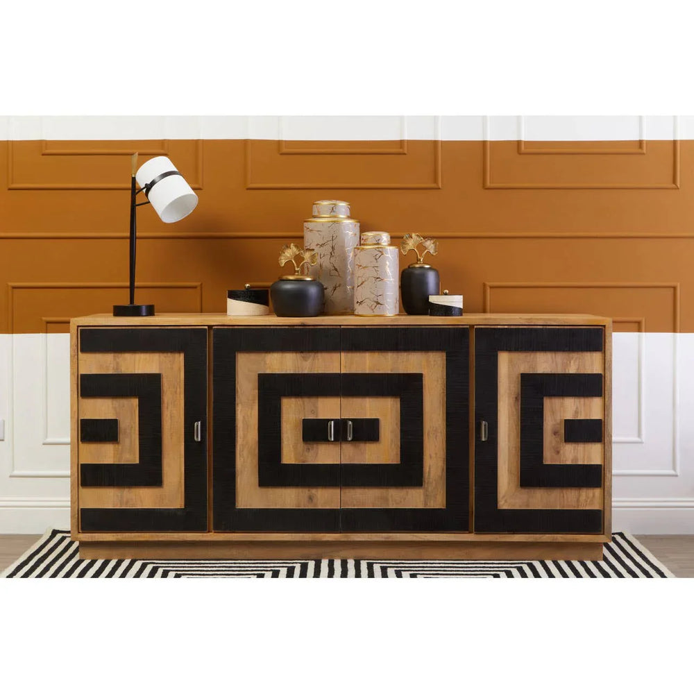 Salem 4-Door Mango Wood Sideboard with Unique Pattern