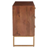 Boho Chic Mango Wood Sideboard with Gold Details