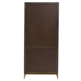 Tall cabinet made of mango wood with a grey finish, featuring a sleek design and minimalist aesthetic. The cabinet has two doors with a smooth surface and is supported by slender legs, giving it an elegant and modern look suitable for home decor