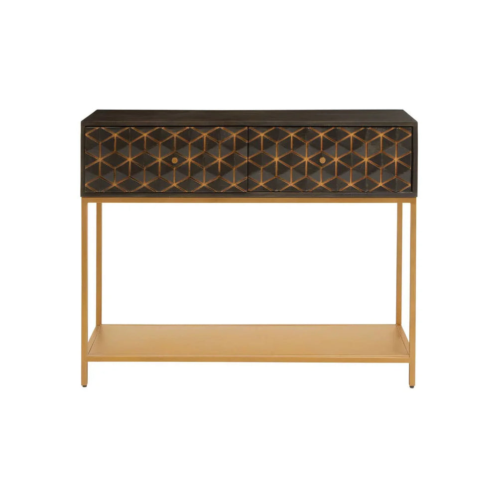 Elegant Grey Mango Wood Console