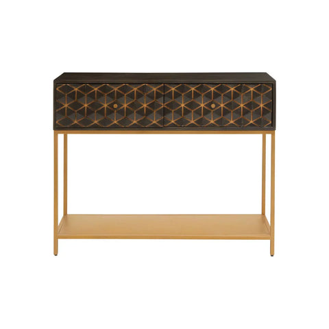 Elegant Grey Mango Wood Console