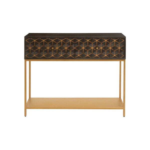 Elegant Grey Mango Wood Console