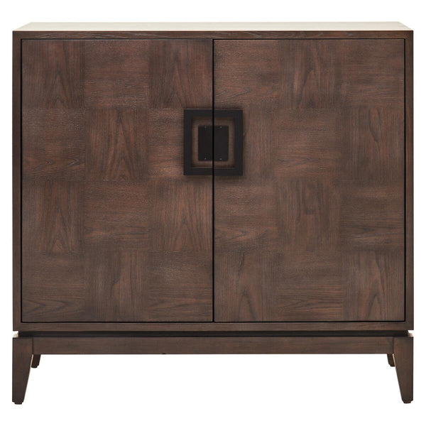 Rustic Elegance Antique Grey Elm Wood Sideboard with Two Doors