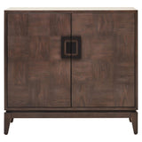 Rustic Elegance Antique Grey Elm Wood Sideboard with Two Doors