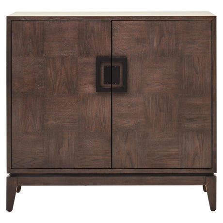 Rustic Elegance Antique Grey Elm Wood Sideboard with Two Doors