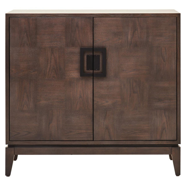 Rustic Elegance Antique Grey Elm Wood Sideboard with Two Doors