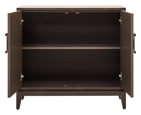 Rustic Elegance Antique Grey Elm Wood Sideboard with Two Doors