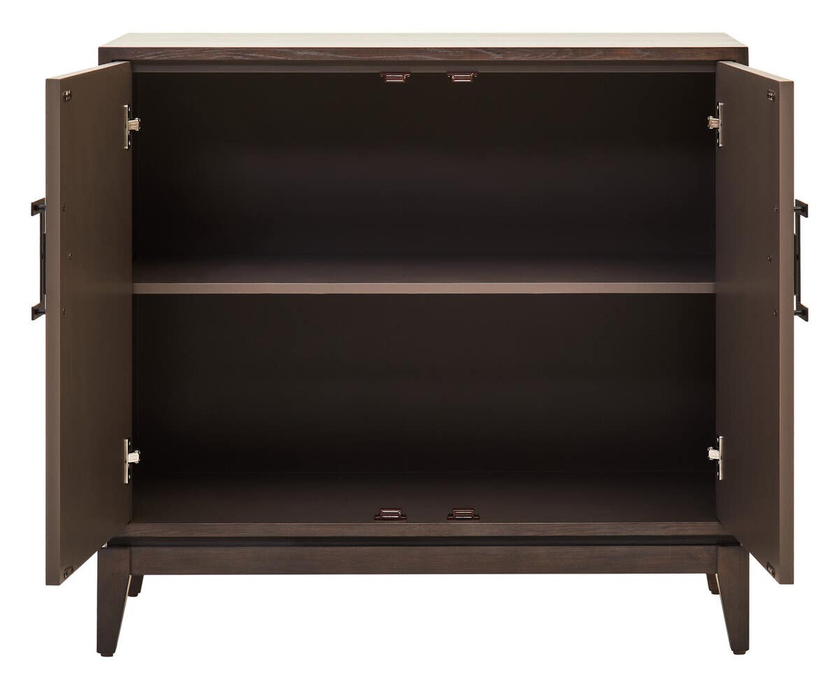 Rustic Elegance Antique Grey Elm Wood Sideboard with Two Doors