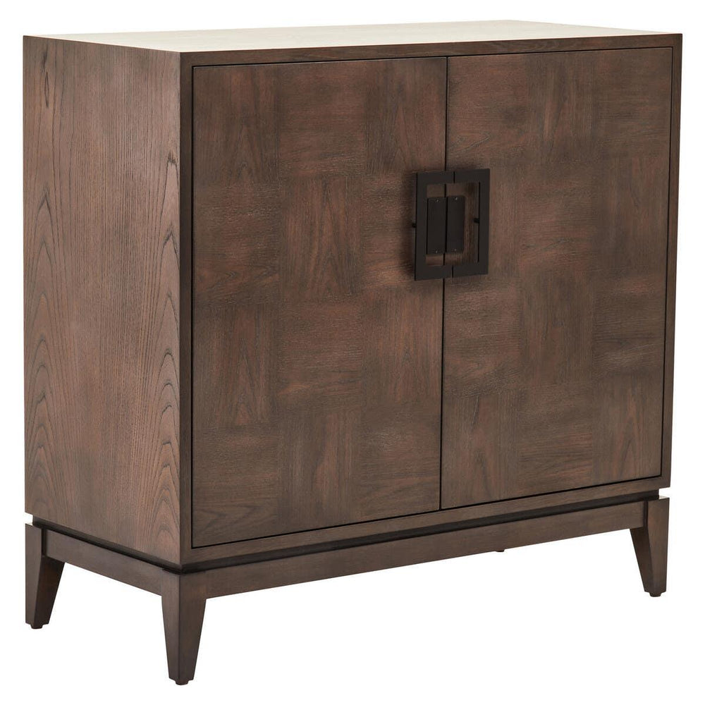 Rustic Elegance Antique Grey Elm Wood Sideboard with Two Doors