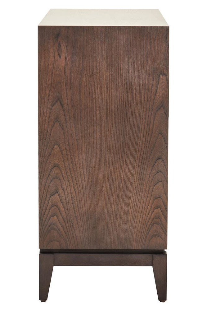 Rustic Elegance Antique Grey Elm Wood Sideboard with Two Doors