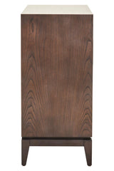 Rustic Elegance Antique Grey Elm Wood Sideboard with Two Doors