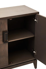 Rustic Elegance Antique Grey Elm Wood Sideboard with Two Doors