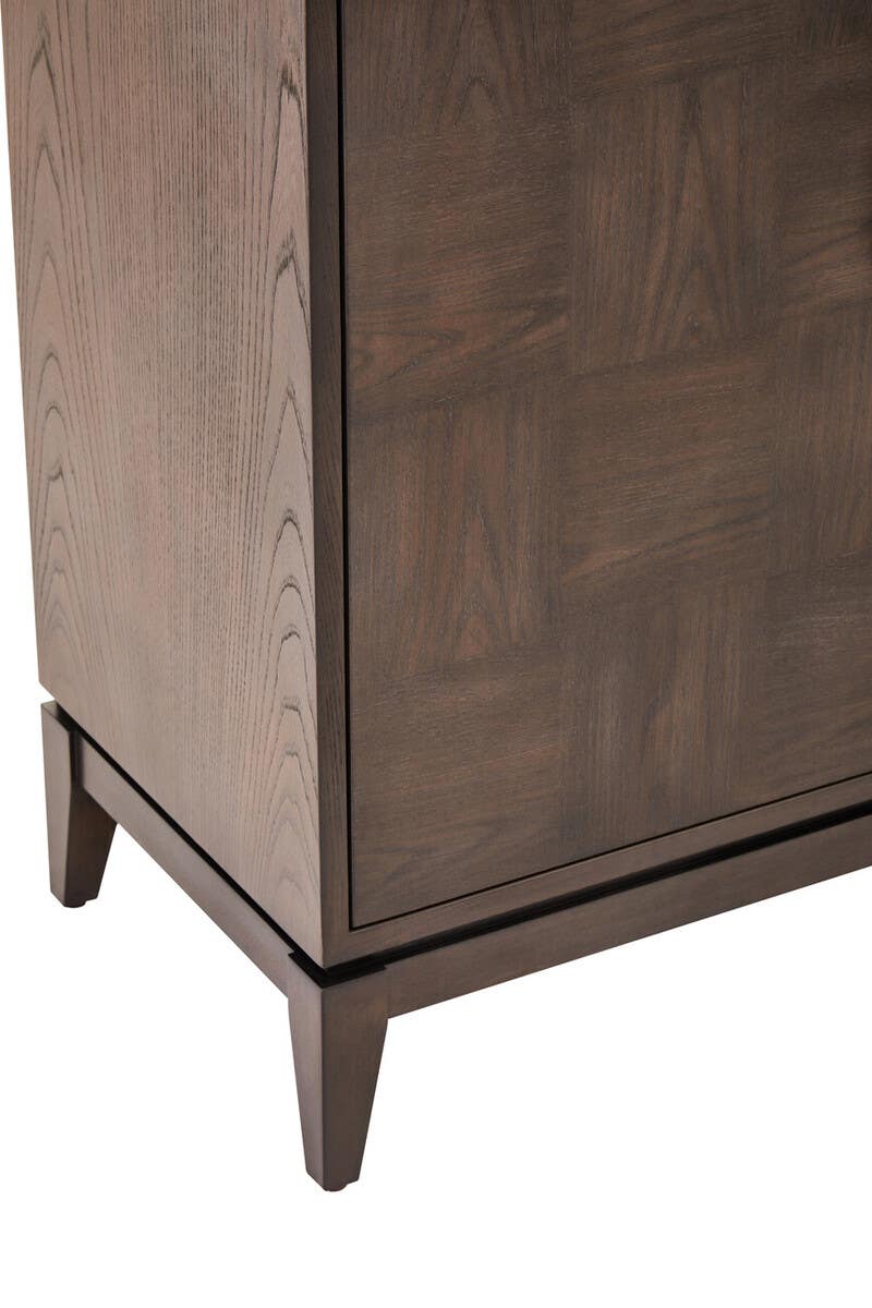 Rustic Elegance Antique Grey Elm Wood Sideboard with Two Doors