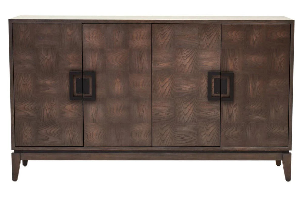 Rustic Charm 4-Door Antique Grey Sideboard