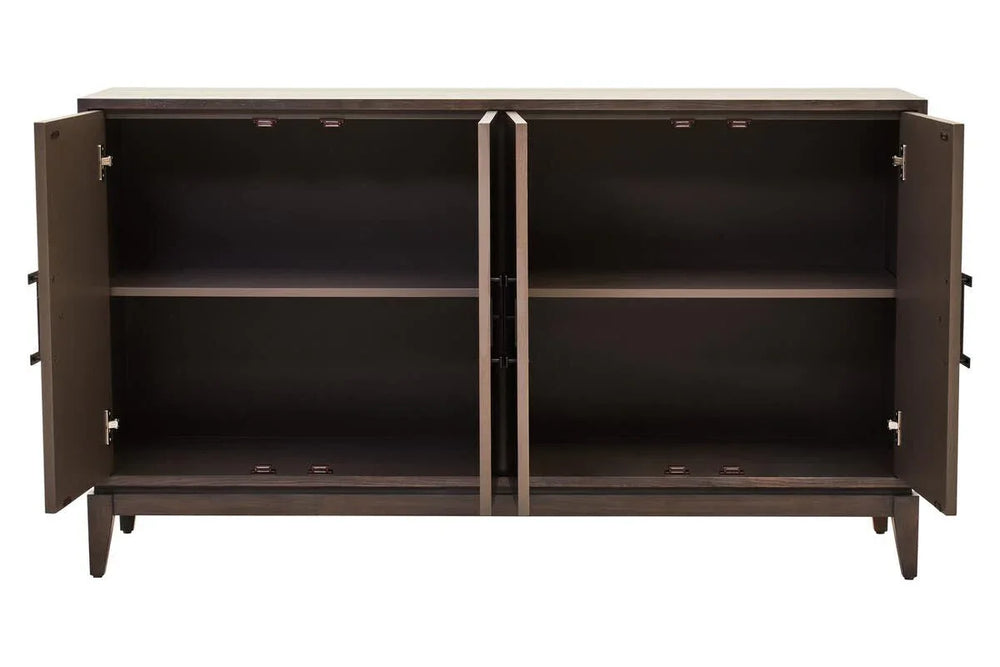 Rustic Charm 4-Door Antique Grey Sideboard