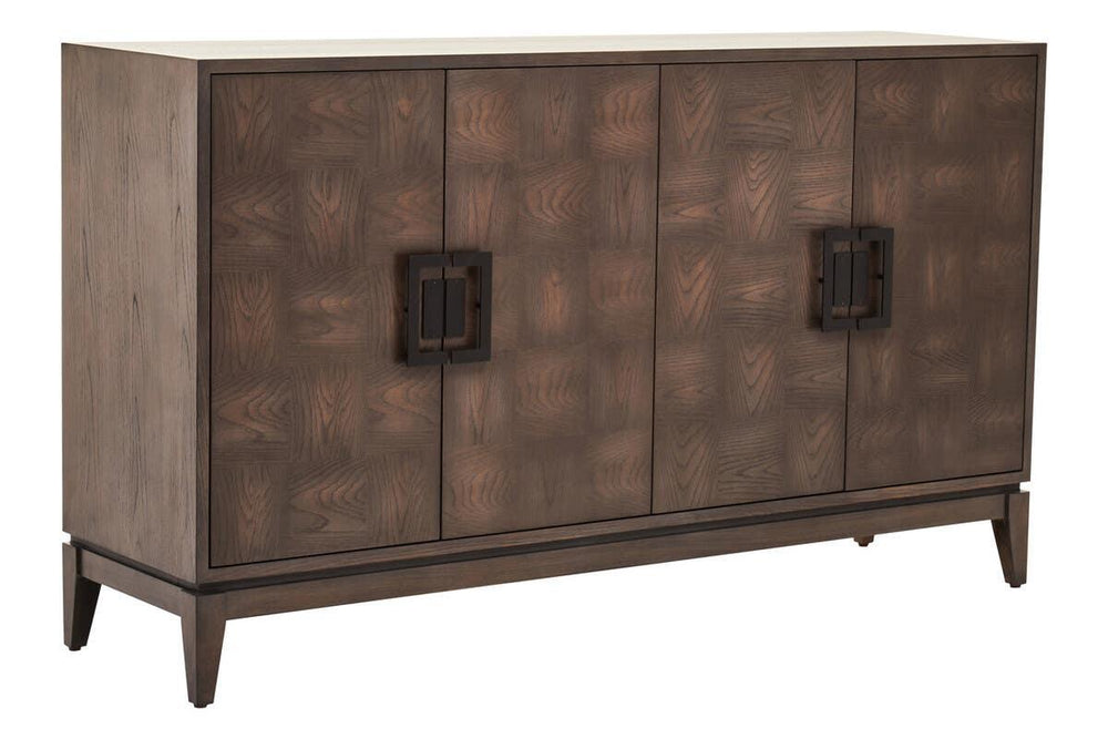 Rustic Charm 4-Door Antique Grey Sideboard
