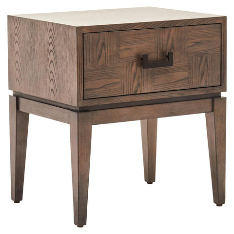Graceful Grey Drawer Side Table