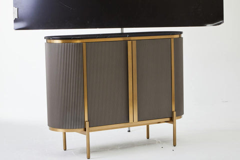 Luxury Grey Marble Top Sideboard with Gold Details