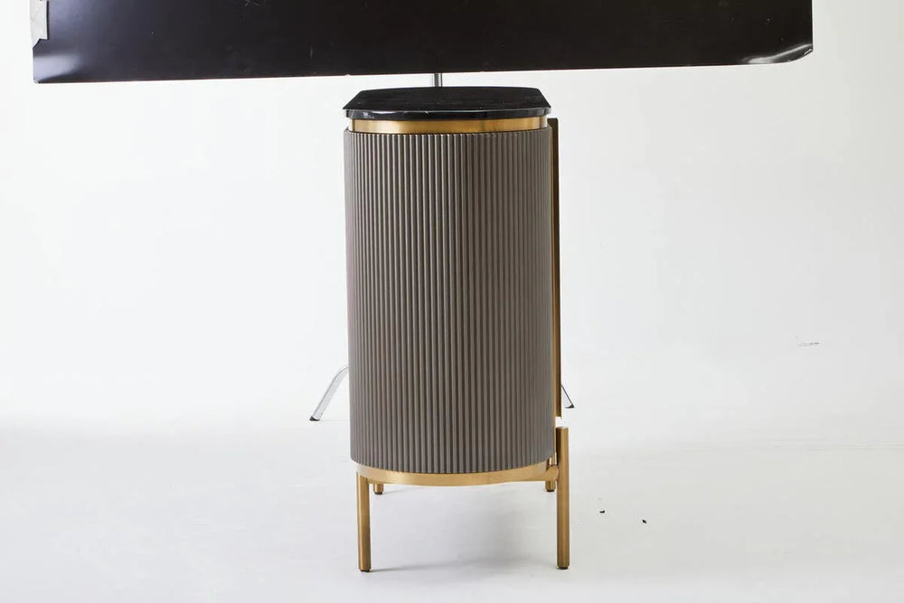 Luxury Grey Marble Top Sideboard with Gold Details