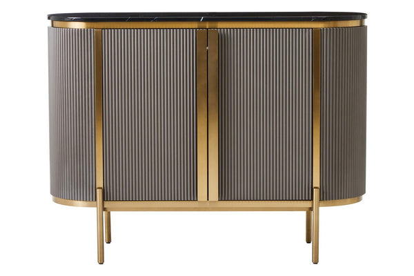 Luxury Grey Marble Top Sideboard with Gold Details