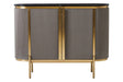 Luxury Grey Marble Top Sideboard with Gold Details
