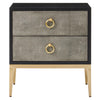 Luxe Grey Shagreen Side Table