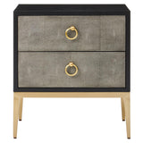 Luxe Grey Shagreen Side Table