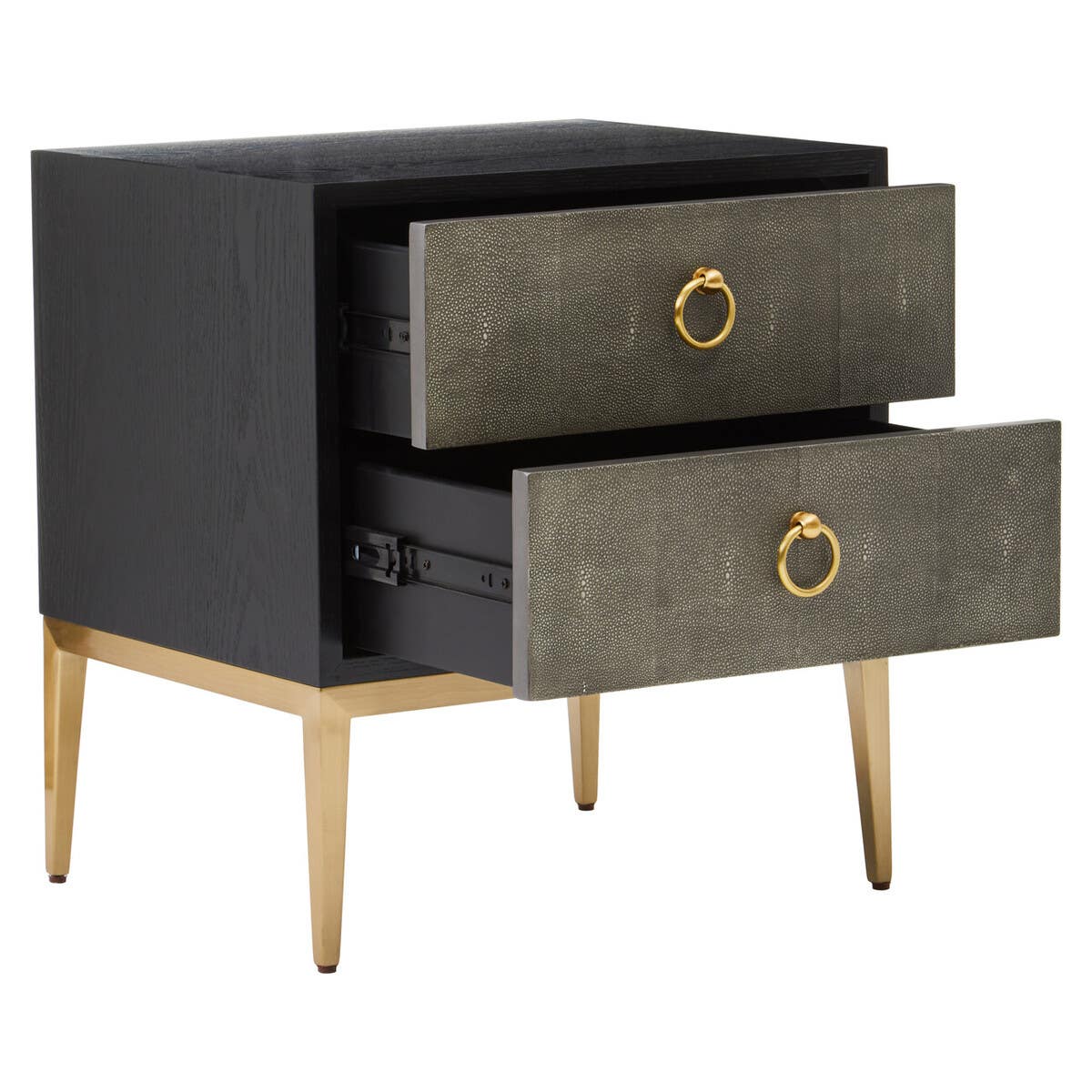Luxe Grey Shagreen Side Table