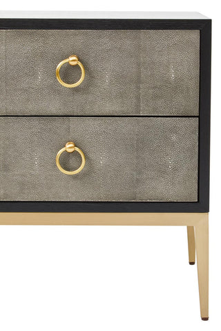Luxe Grey Shagreen Side Table