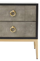 Luxe Grey Shagreen Side Table