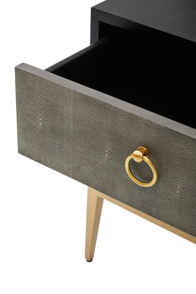 Luxe Grey Shagreen Side Table