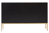 Dual-Tone Elegance Davoli Black and Grey Sideboard with Gold Accents