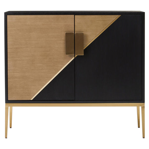 Luxor Black and Gold Diagonal Door Sideboard