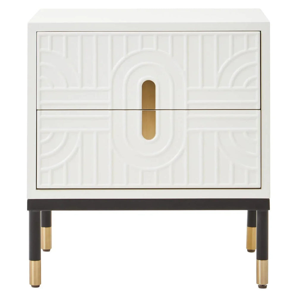 Modern Geometric Drawer Side Table