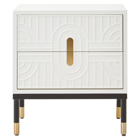 Modern Geometric Drawer Side Table