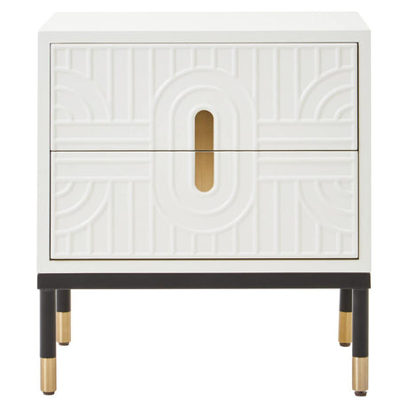 Modern Geometric Drawer Side Table
