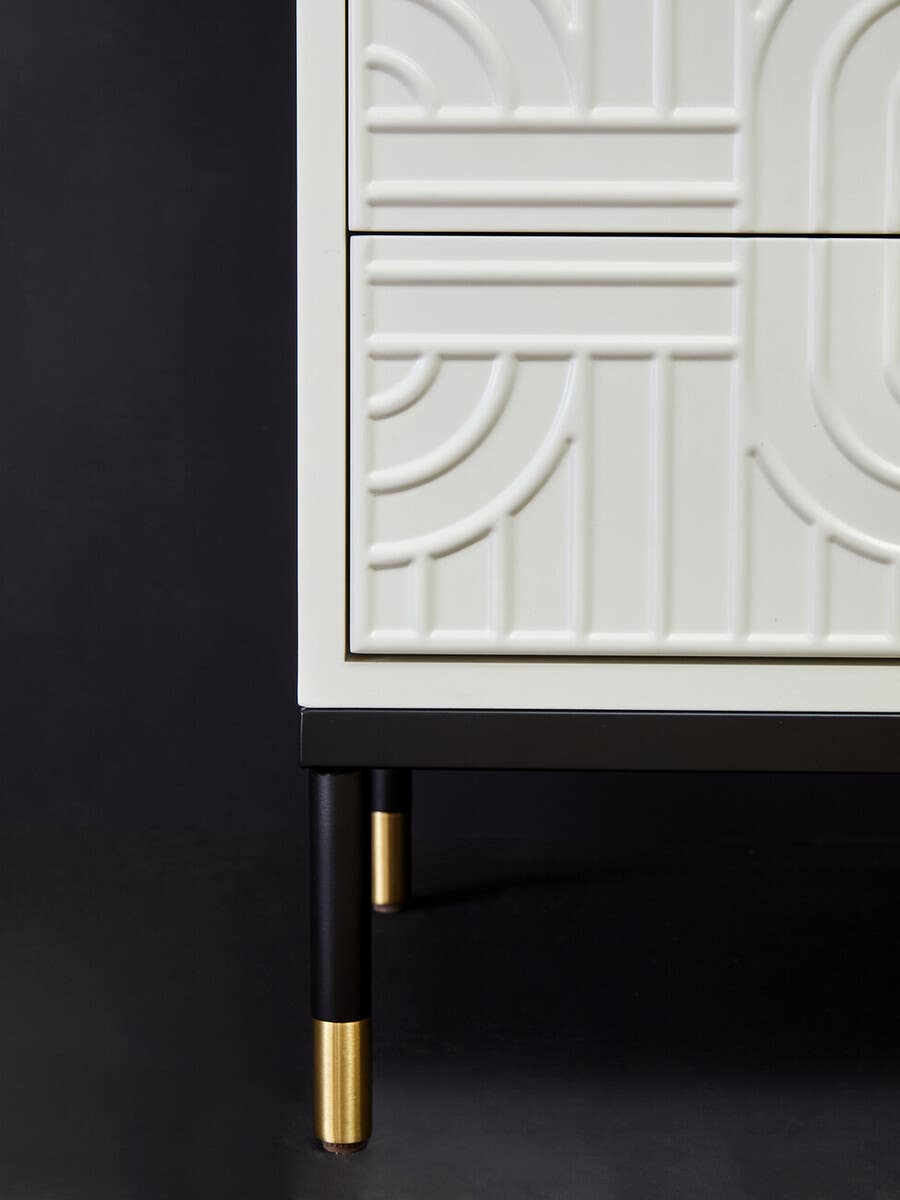 Modern Geometric Drawer Side Table