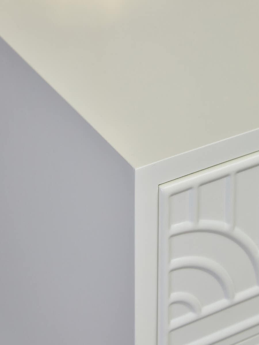 Modern Geometric Drawer Side Table