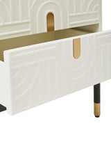 Modern Geometric Drawer Side Table