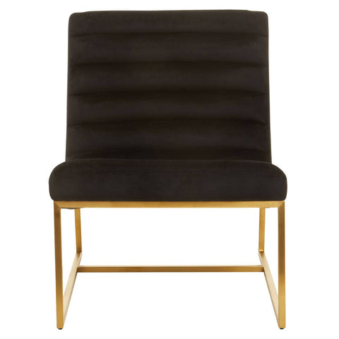 Luxe Black Velvet Lounge Chair