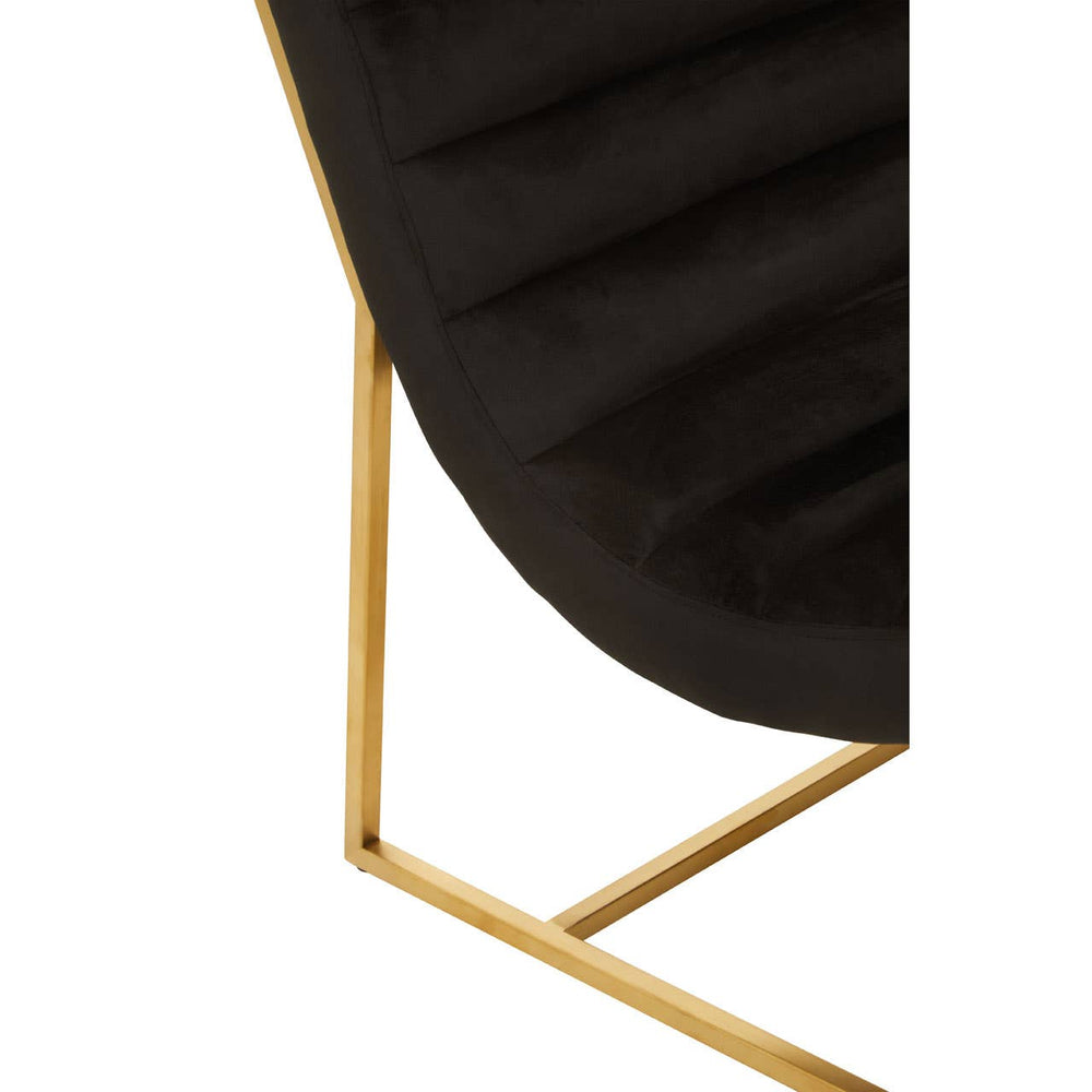 Luxe Black Velvet Lounge Chair