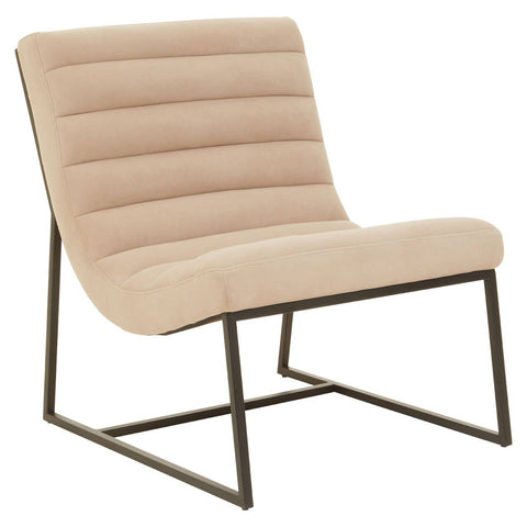 Luxe Ivory Velvet Lounge Chair