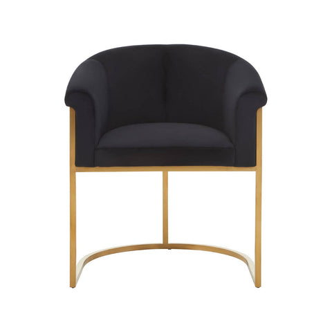 Luxe Black Velvet Dining Chair