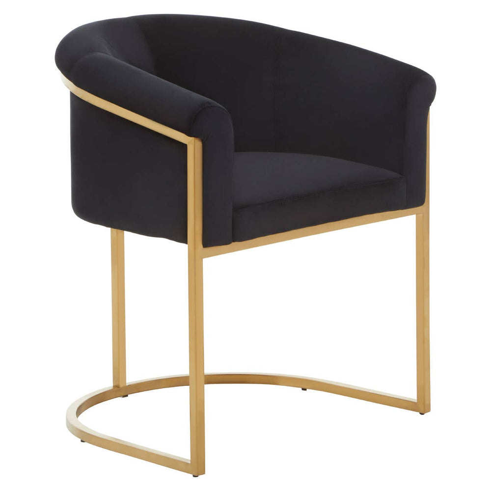 Luxe Black Velvet Dining Chair
