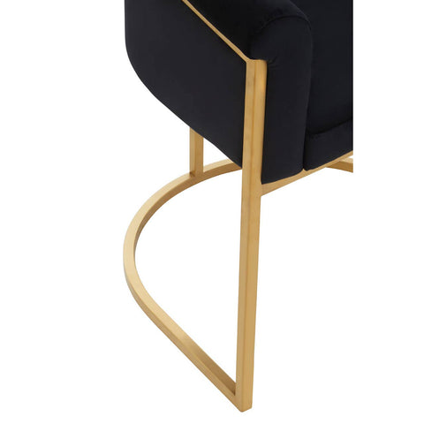 Luxe Black Velvet Dining Chair
