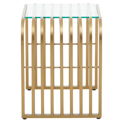 Elegance Gold Glass End Table