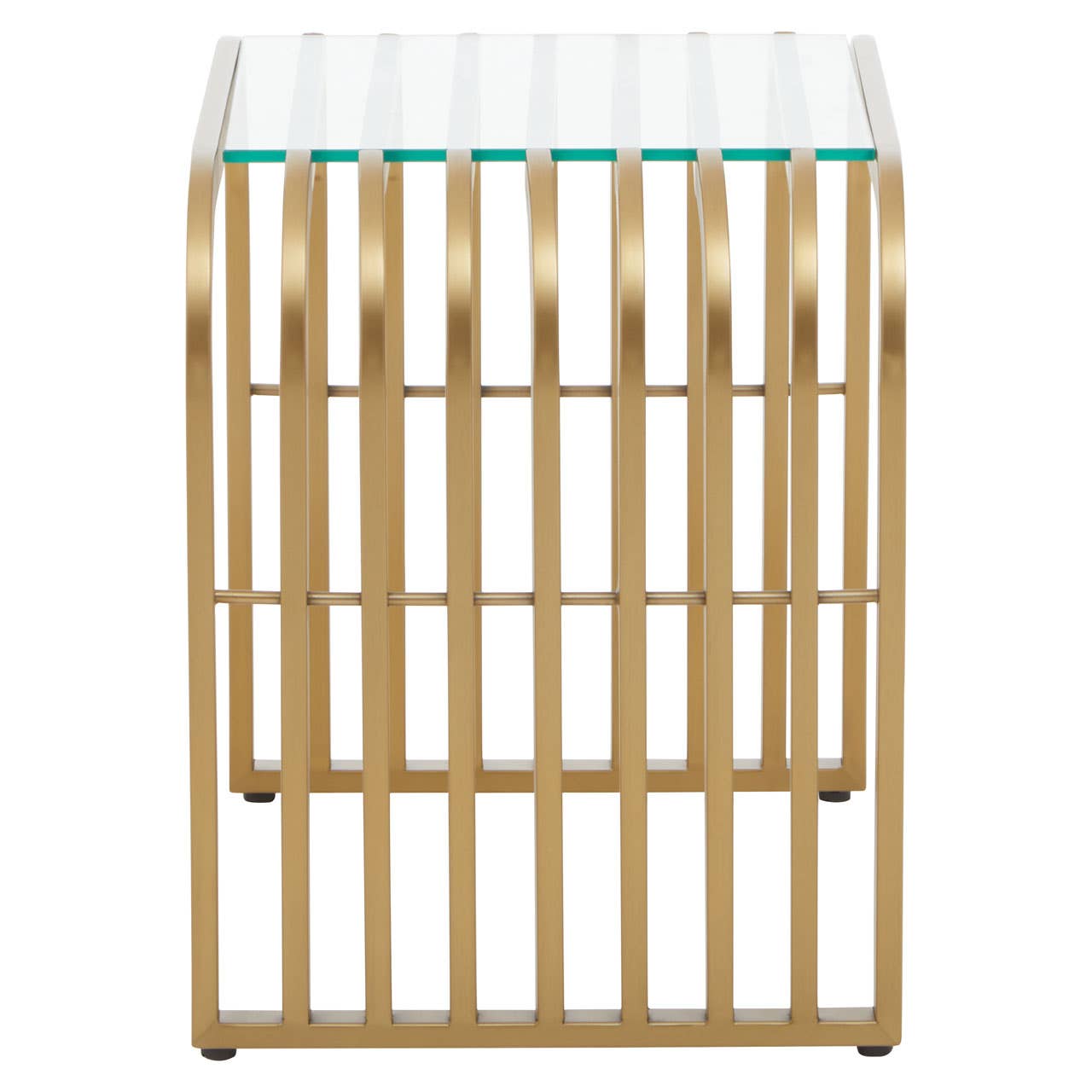 Elegance Gold Glass End Table