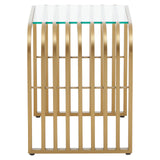 Elegance Gold Glass End Table
